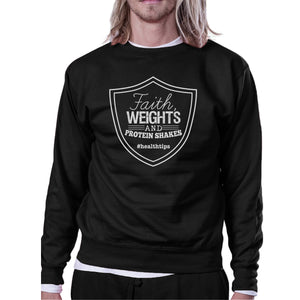 Faith Weights Unisex Crewneck Sweatshirt Unique Workout Pullover