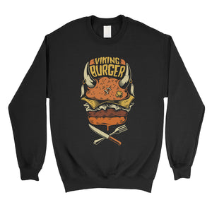 Viking Burger Unisex Crewneck Sweatshirt Pullover For Burger Lovers