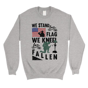 We Stand We Kneel Unisex Crewneck Sweatshirt American Veteran Gift