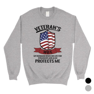 Veterans Wife Sweatshirt Unisex Crewneck Proud Army Wife Sweatshirt