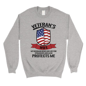 Veterans Wife Sweatshirt Unisex Crewneck Proud Army Wife Sweatshirt