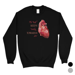 Geometric Heart Beating Unisex Crewneck Sweatshirt Valentine's Day