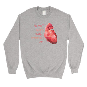 Geometric Heart Beating Unisex Crewneck Sweatshirt Valentine's Day