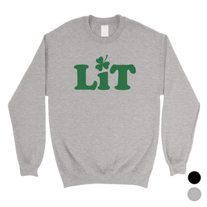 Lit Shamrock Unisex Saint Patrick's Day Sweatshirt Funny Irish Gift