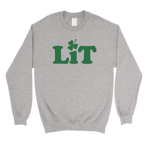 Lit Shamrock Unisex Saint Patrick's Day Sweatshirt Funny Irish Gift