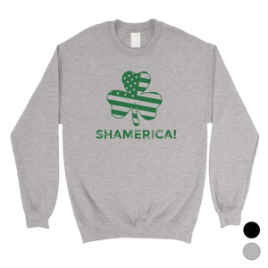 Shamerica Flag Unisex Saint Patrick's Day Sweatshirt Gag Irish Gift