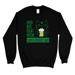 Beer Cat Patrick's Day Sweatshirt Funny Saint Patrick's Day Outfit