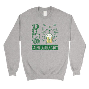 Beer Cat Patrick's Day Sweatshirt Funny Saint Patrick's Day Outfit