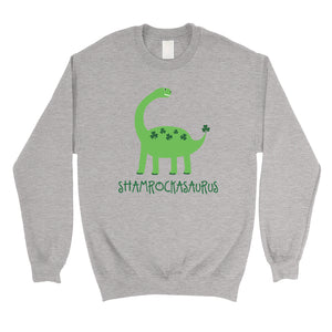 Shamrock Saurus Sweatshirt Unisex Funny St Patrick's Day Outfit