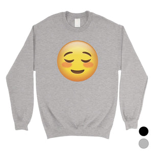 Emoji-Blush Unisex Crewneck Sweatshirt Kind Sentimental Friend Gift