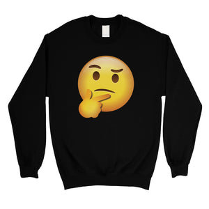 Emoji-Thinking Unisex Crewneck Sweatshirt Fun Thoughtful Funny Cute