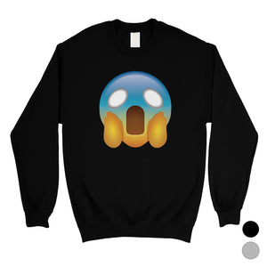 Emoji-Screaming Unisex Crewneck Sweatshirt Shocked Funny Gag Gift