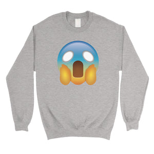 Emoji-Screaming Unisex Crewneck Sweatshirt Shocked Funny Gag Gift