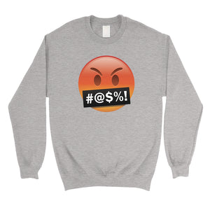 Emoji-Angry Unisex Crewneck Sweatshirt Perfect Funny Halloween Gift