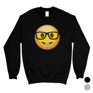 Emoji-Nerd Unisex Crewneck Sweatshirt Cute Wholesome Halloween Gift