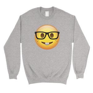 Emoji-Nerd Unisex Crewneck Sweatshirt Cute Wholesome Halloween Gift