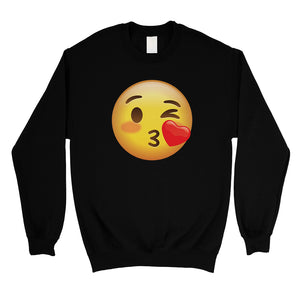 Emoji-Wink Kiss Unisex Crewneck Sweatshirt Halloween Friend Gift