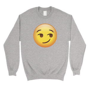 Emoji-Smirking Unisex Crewneck Sweatshirt Flirty Adorable Gag Gift