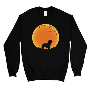 Moon French Bulldog Halloween Costume Funny Unisex Crewneck Sweatshirt