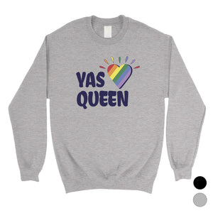 LGBT Yas Queen Rainbow Heart Unisex SweaShirt