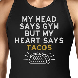 My Heart Says Tacos Unisex Tank Top Funny Gym Tanks Workout tee - 365INLOVE