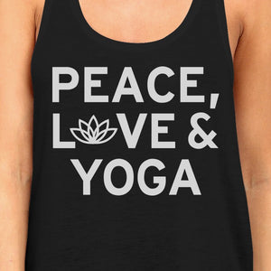 Peace Love Yoga Tank Top Yoga Work Out Tank Top Cute Yoga Racerback - 365INLOVE