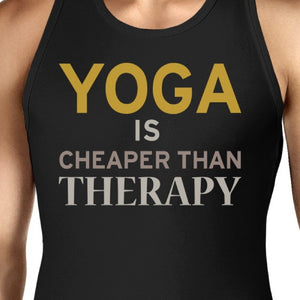 Yoga Is Cheaper Than Therapy Unisex Tank Top Yogi Sleeveless Shirt - 365INLOVE