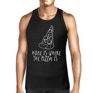 Home Where Pizza Is Mens Sleeveless Black Tank Top For Pizza Lovers - 365INLOVE