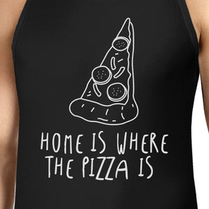 Home Where Pizza Is Mens Sleeveless Black Tank Top For Pizza Lovers - 365INLOVE