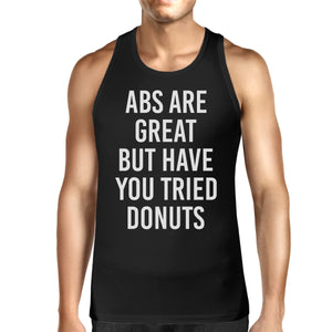 Abs Are Great But Mens Sleeveless Black Tank Top Typography Gym - 365INLOVE