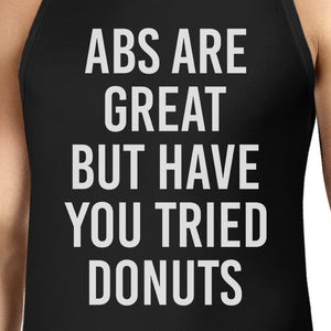 Abs Are Great But Mens Sleeveless Black Tank Top Typography Gym - 365INLOVE