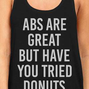 Abs Are Great But Womens Sleeveless Black Tank Top Typography Gym - 365INLOVE