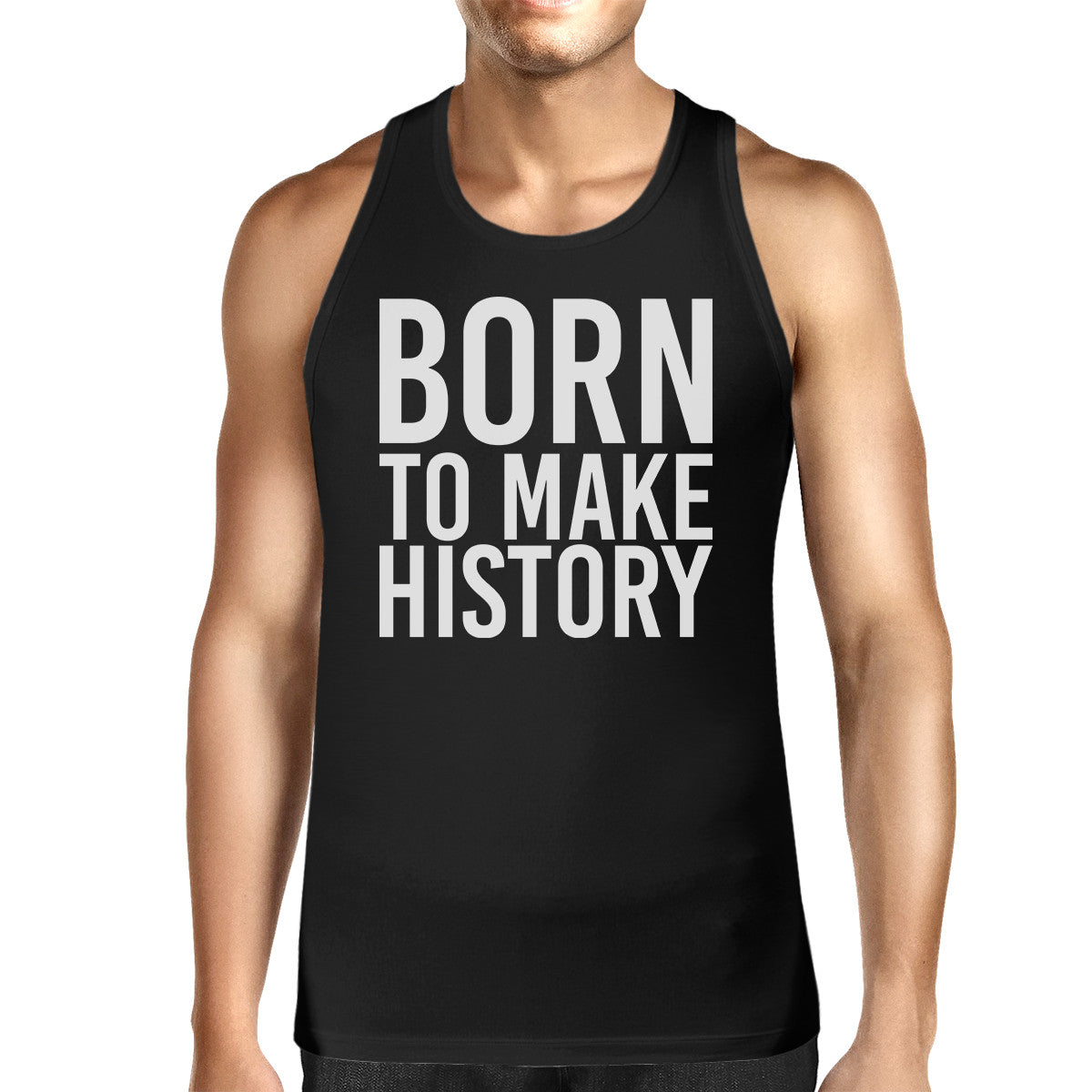 Born To Make history Mens Sleeveless Black Tank Top Yuri on Ice - 365INLOVE