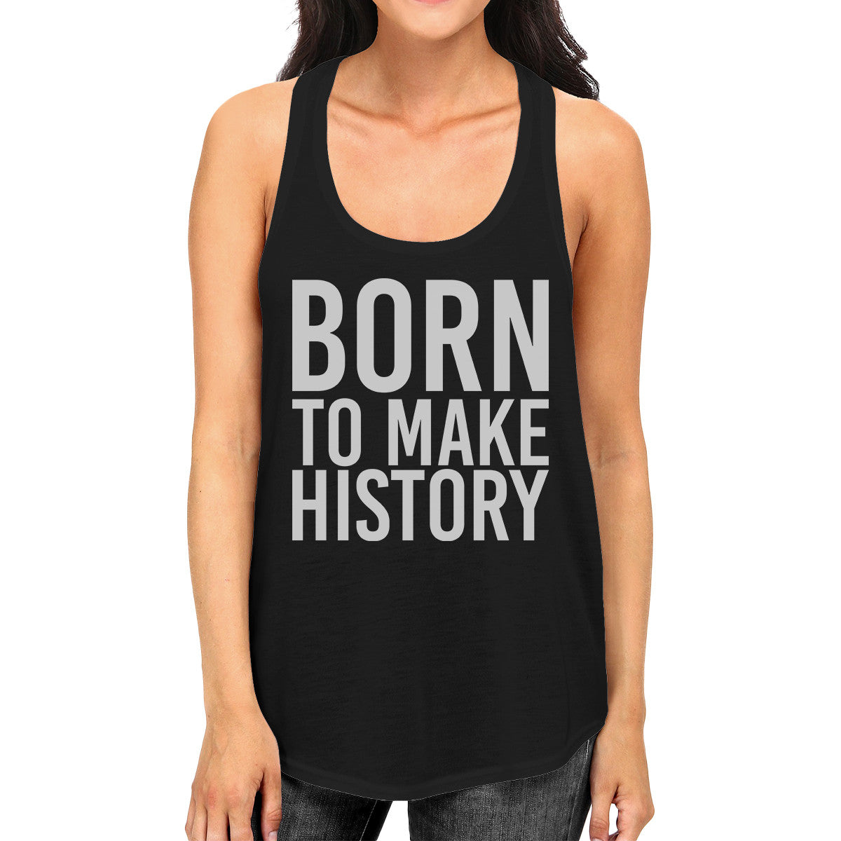 Born To Make history Womens Sleeveless Black Tank Top Yuri on Ice - 365INLOVE