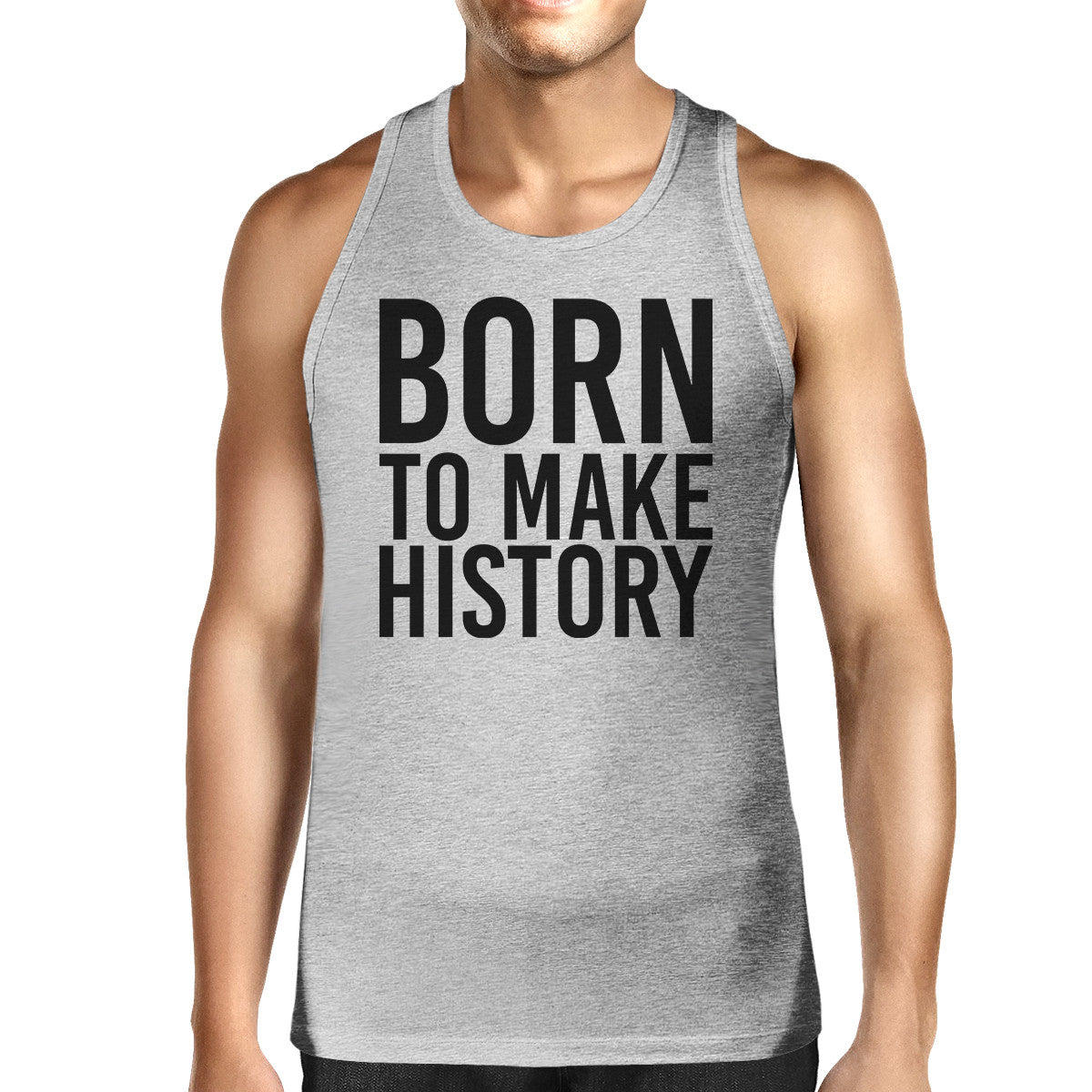 Born To Make history Mens Grey Tank Top Yuri On Ice Anime Inspired - 365INLOVE