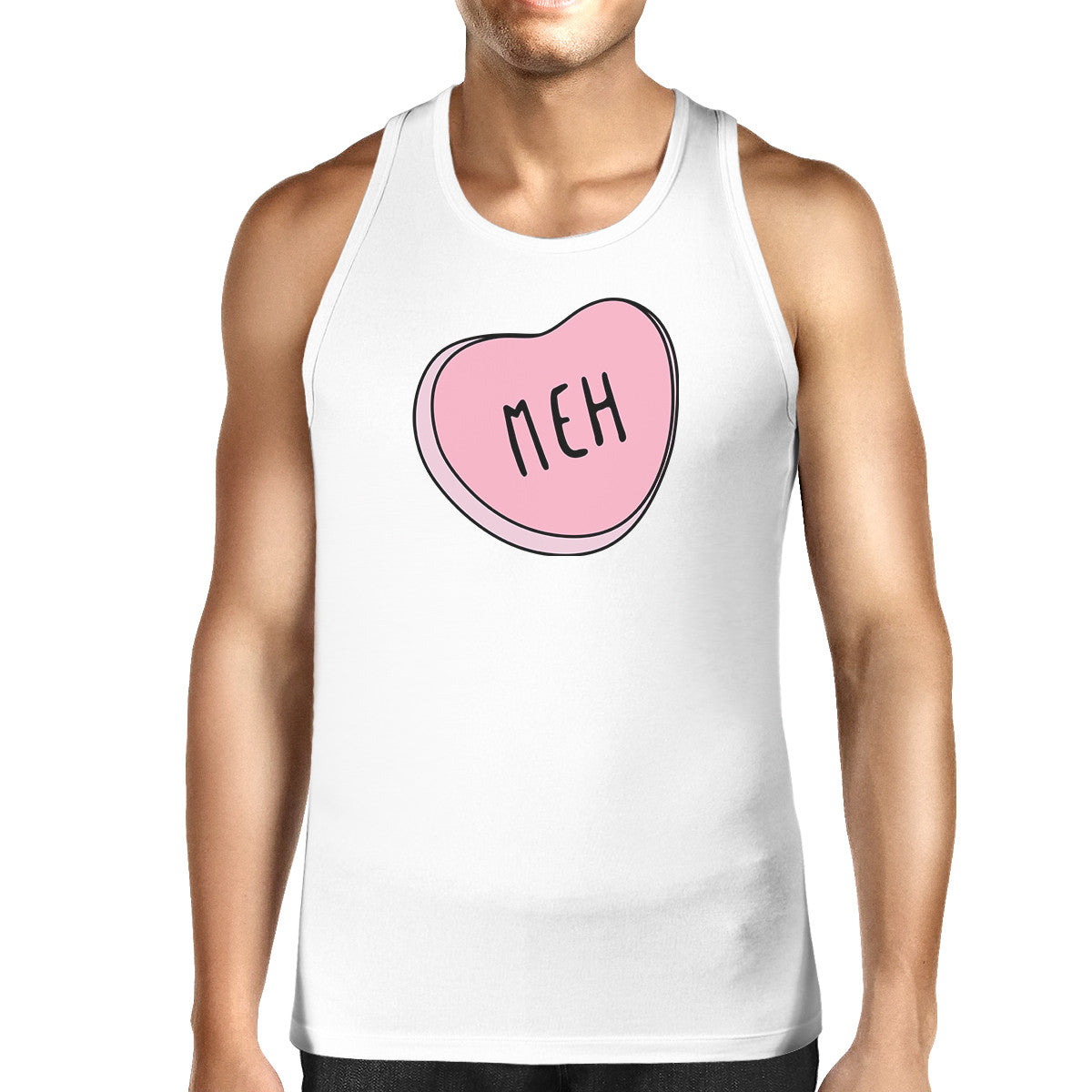 Meh Heart Men's Tank Top Lovely Heart Graphic Gift Ideas For Her - 365INLOVE