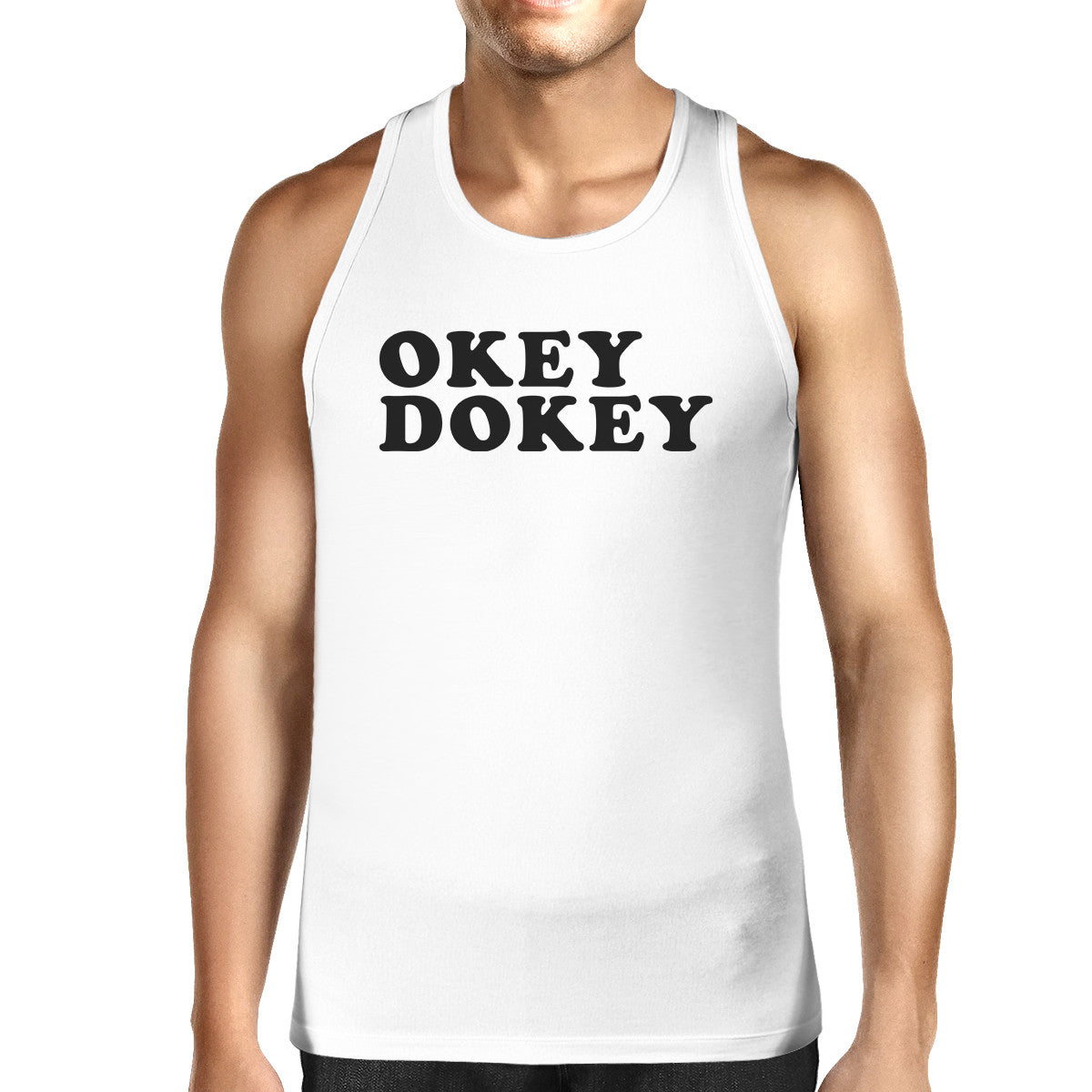 Okey Dokey Men's White Cotton Tank Top Simple Design Tanks For Men - 365INLOVE