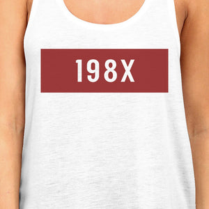 198X Women's White Cotton Tanks Funny Design Tank Top Gifts For Her - 365INLOVE