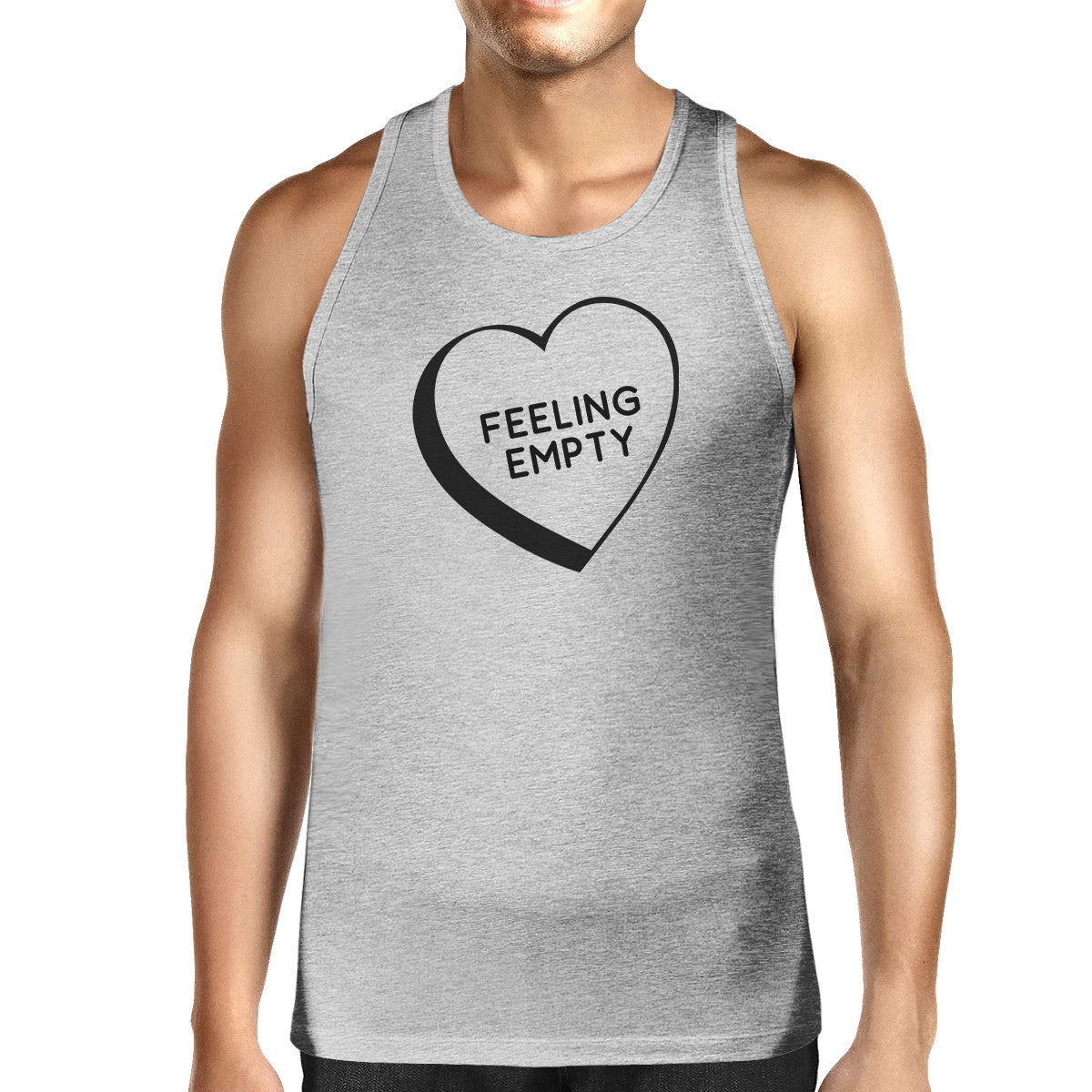 Feeling Empty Heart Men's Grey Unique Design Tank Top Gifts For Him - 365INLOVE