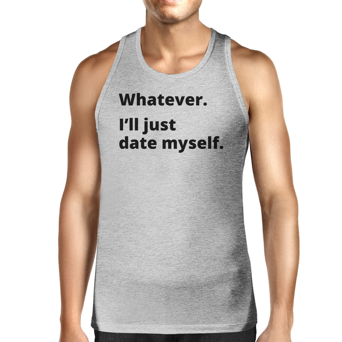 Date Myself Men's Gray Cotton Tanks Casual Summer Sleeveless Shirt - 365INLOVE