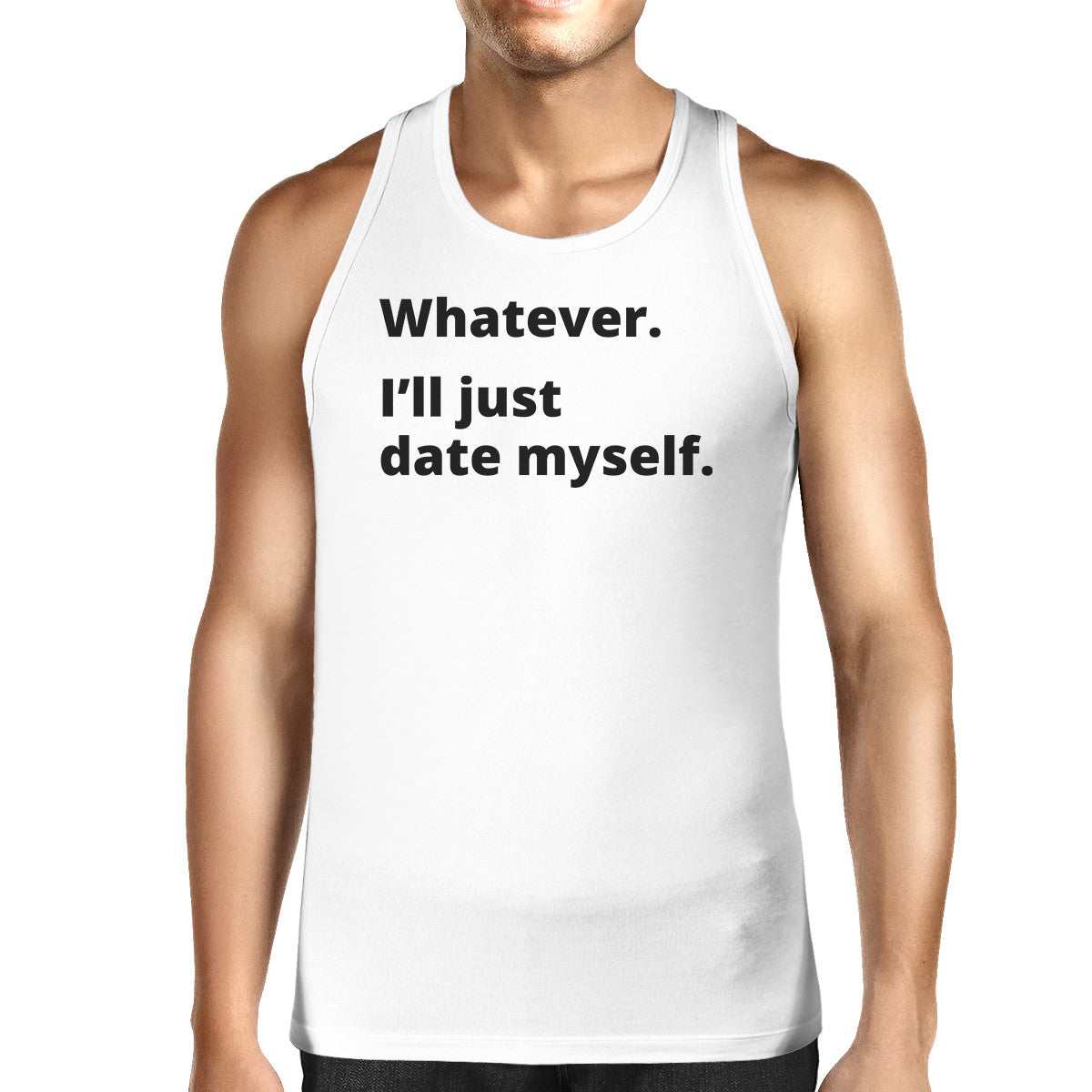 Date Myself Mens White Tank Top For Men Funny Graphic Tanks For Him - 365INLOVE