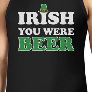 Irish You Were Beer Men's Black Sleeveless Top For St Patricks Day - 365INLOVE