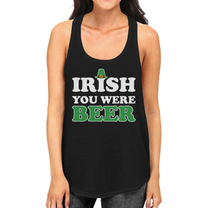 Irish You Were Beer Women's Black St Patricks Day Sleeveless Top - 365INLOVE