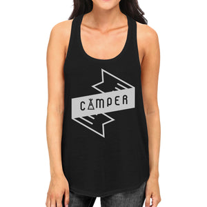 Camper Womens Black Cute Tank Top Trendy Graphic For Camping Lovers - 365INLOVE