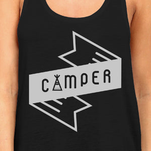 Camper Womens Black Cute Tank Top Trendy Graphic For Camping Lovers - 365INLOVE