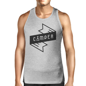 Camper Men's Grey Cotton Tank Top Summer Camping Must Item For Him - 365INLOVE