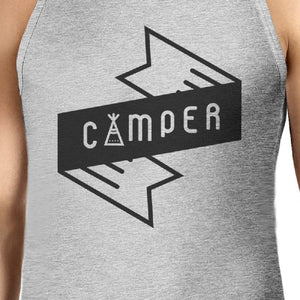 Camper Men's Grey Cotton Tank Top Summer Camping Must Item For Him - 365INLOVE