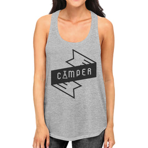 Camper Womens Grey Cotton Tank Top Summer Camping Must Item For Him - 365INLOVE