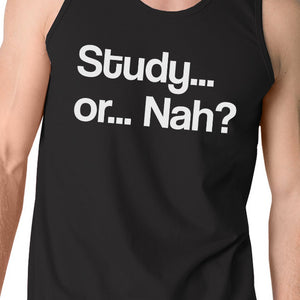 Study Or Nah Mens Black Tank Top