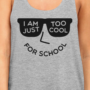 Too Cool For School Womens Grey Tank Top